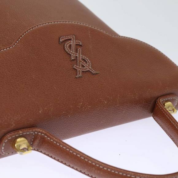 SAINT LAURENT Hand Bag Leather 2way Brown Auth am6206 - Picture 6 of 16